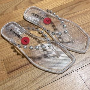 Steve Madden Pearl Studded Sandals NWT